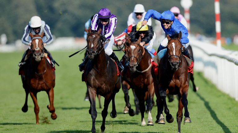 Mickael Barzalona and Encke beat Camelot and Joseph O Brien to win the St Leger Stakes  at Doncaster