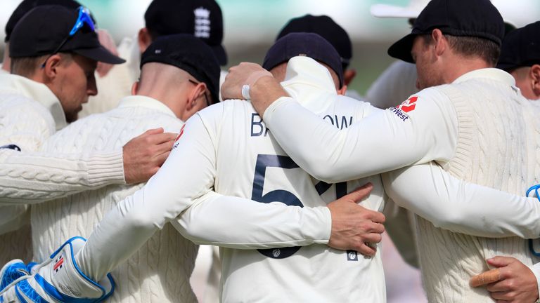 PA - England cricket huddle