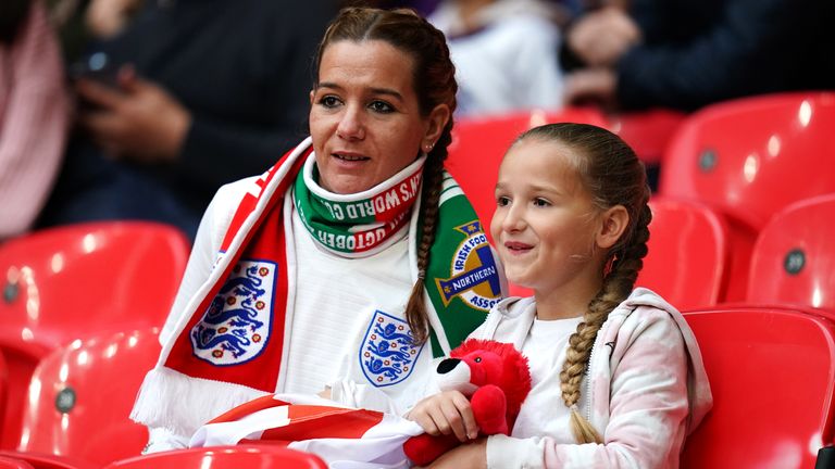 Fans watch as England Women face Northern Ireland at Wembley