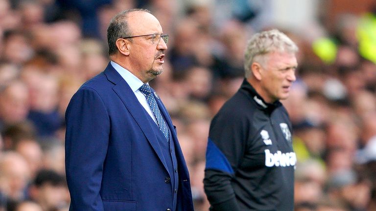 Rafael Benitez watches on from the touchline
