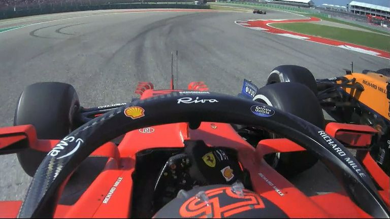 Contact between Sainz and Ricciardo