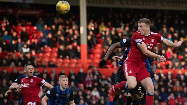 Lewis Ferguson puts Aberdeen ahead with a header in the second-half