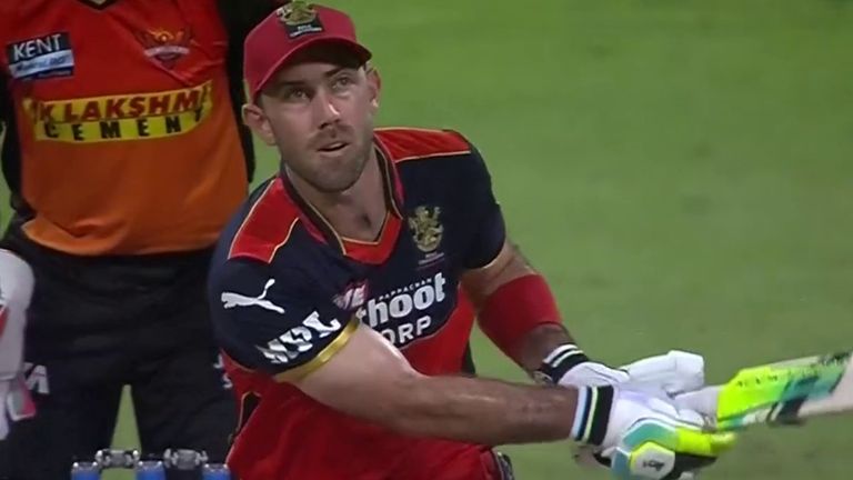Glenn Maxwell scored 40 off 25 balls for Royal Challengers Bangalore before being run out by Kane Williamson's direct hit