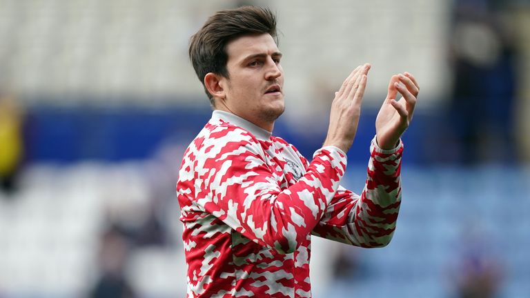 Harry Maguire ahead of the Premier League match at the King Power Stadium