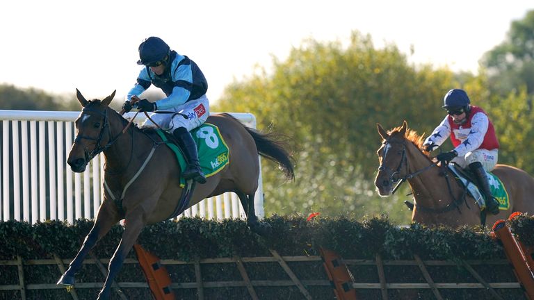 Indefatigable wins the bet365 Hurdle at Wetherby