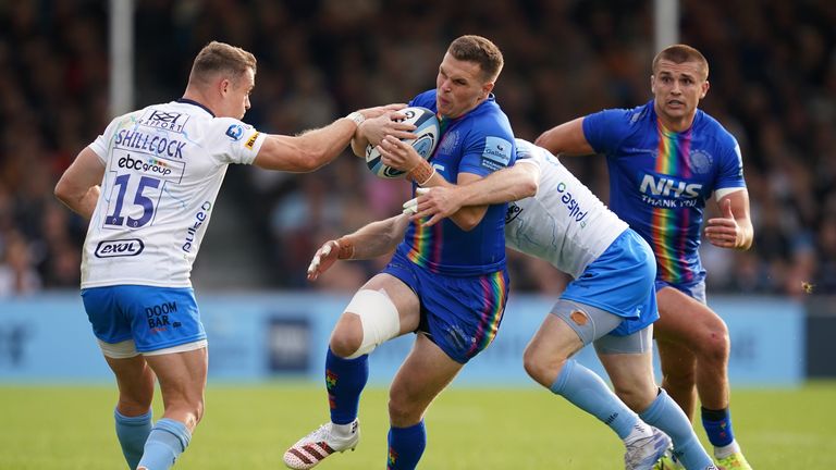 Joe Simmonds attacks for Exeter