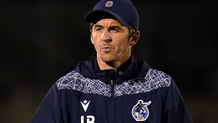 Bristol Rovers manager Joey Barton during the Papa John's Trophy match at the Memorial Stadium