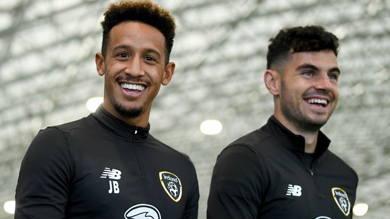 Callum Robinson, left, and John Egan, right, play in the Championship for West Brom and Sheffield United respectively