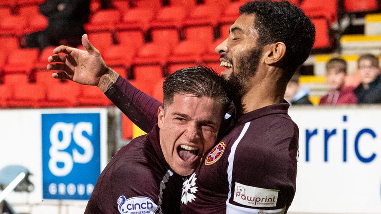 Josh Ginnelly helped Hearts to remain unbeaten in the Scottish Premiership this season