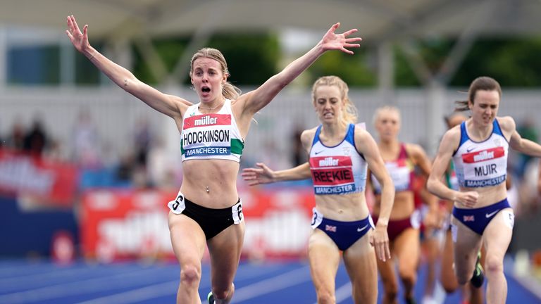 Hodgkinson won the women's 800m final at the Muller British Athletics Championships earlier this year
