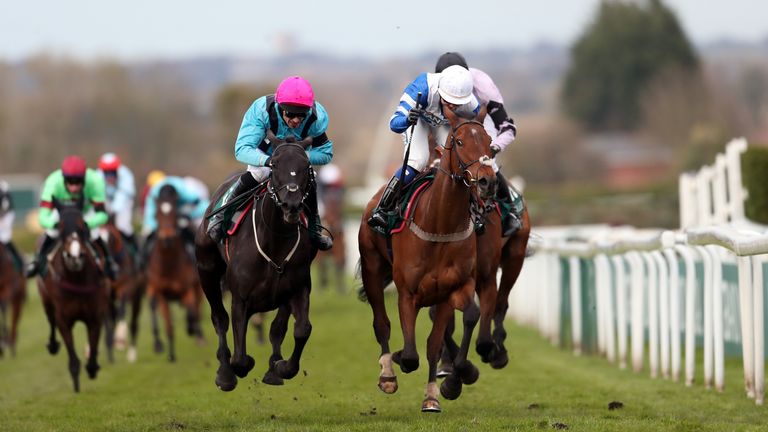 Knappers Hill ridden by jockey Megan Nicholls (right) wins the Grade Two Weatherbys nhstallions.co.uk Standard Open National Hunt Flat Race at Aintree.