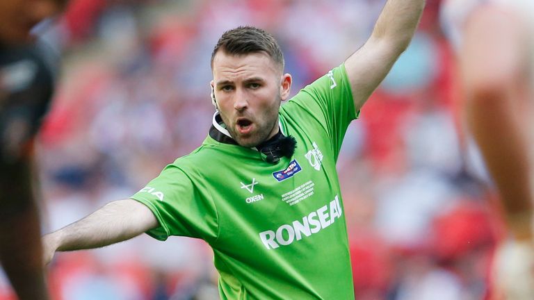Picture by Ed Sykes/SWpix.com - 17/07/2021 - Rugby League - Betfred Challenge Cup Final - Castleford Tigers v St Helens - Wembley Stadium, London, England - Referee Liam Moore