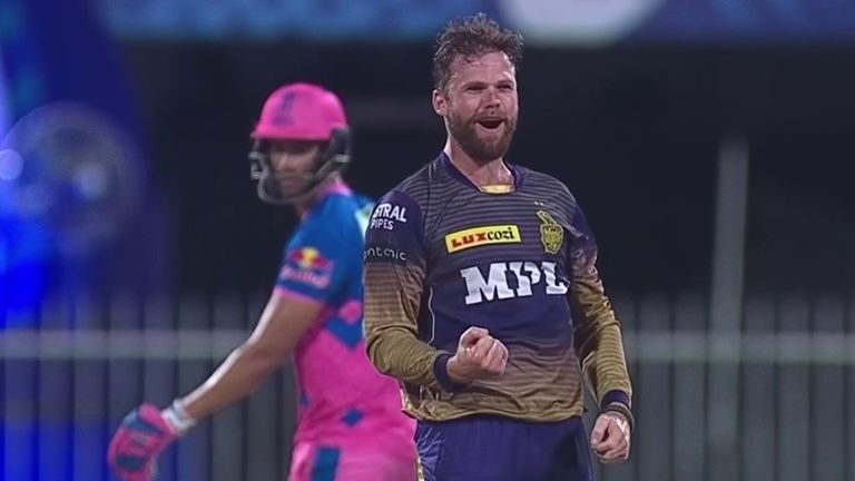 Lockie Ferguson bowled superbly as Kolkata bowled Rajasthan out for 86 to - barring a miracle for Mumbai - clinch a play-off place