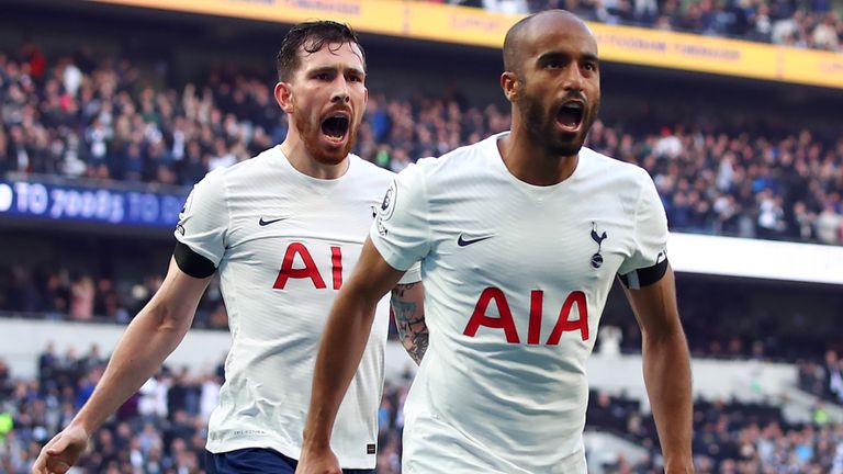 Lucas Moura restores Spurs's lead after Ollie Watkins equaliser