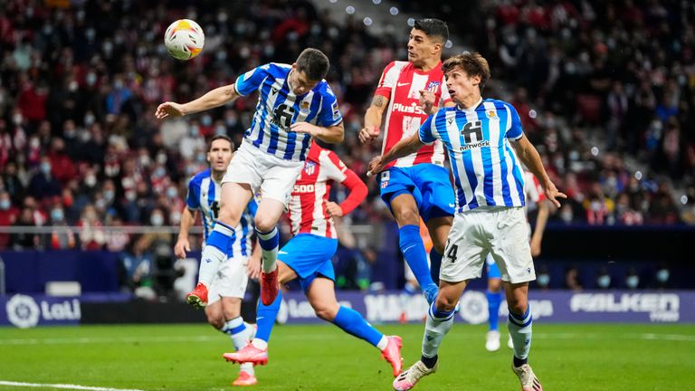 Suarez heads home Atletico's first goal