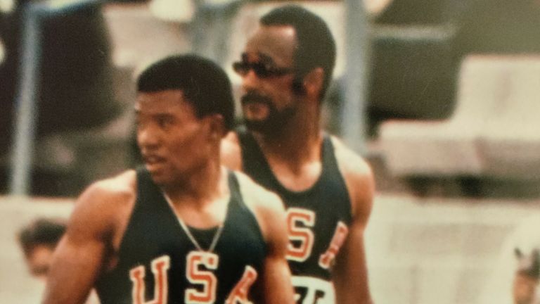 Pender (left) left Vietnam to run for the US team at the 1968 Olympics 