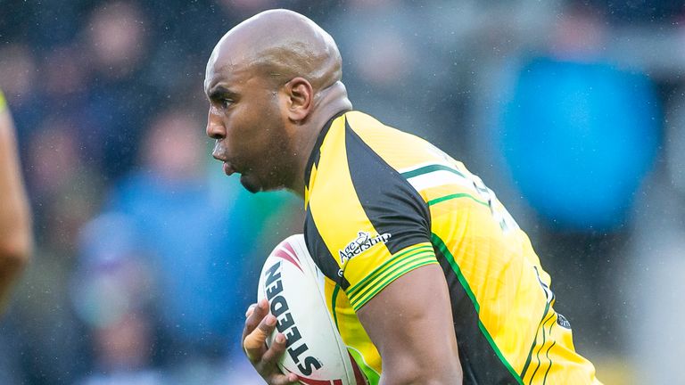 Picture by Allan McKenzie/SWpix.com - 20/10/2019 - Rugby League - Home International - England Knights v Jamaica - Emerald Headingley Stadium, Leeds, England - Michael Lawrence.