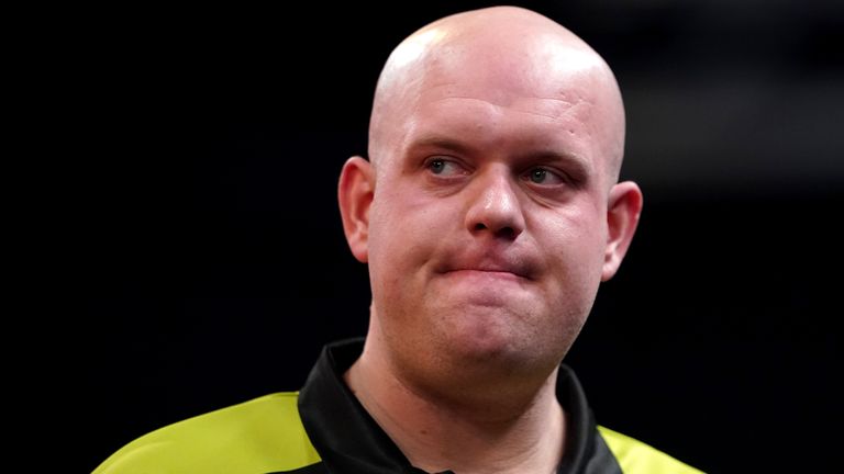 Michael van Gerwen during day two of the Ladbrokes Masters 2021 tournament at the Marshall Arena, Milton Keynes. Picture date: Saturday January 30, 2021.