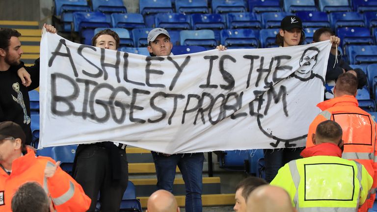 Newcastle United supporters express their view on owner Mike Ashley