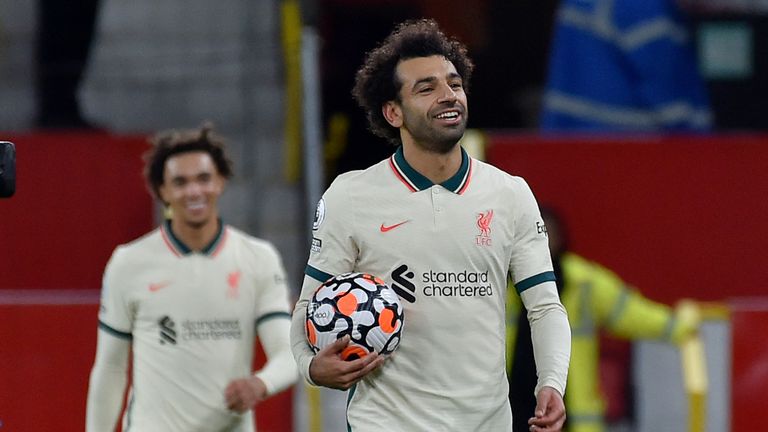 Salah is the second Liverpool player to score a hat-trick at Old Trafford