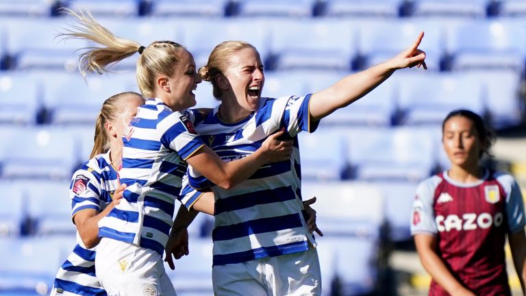 Reading&#39;s Natasha Dowie (right) was also on target