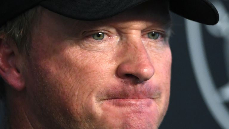 Jon Gruden was in his second spell as Las Vegas Raiders head coach