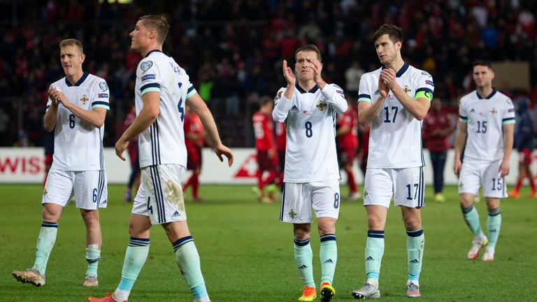 Northern Ireland's players great their supporters after losing
