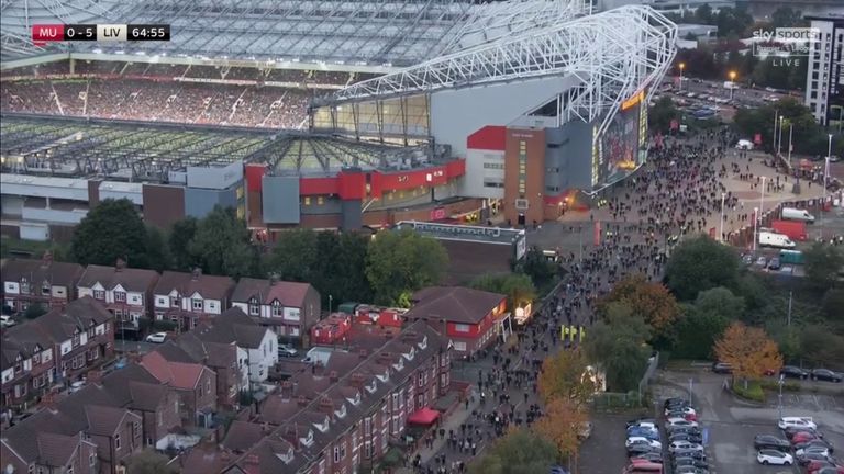 Thousands were seen leaving Old Trafford with 25 minutes remaining