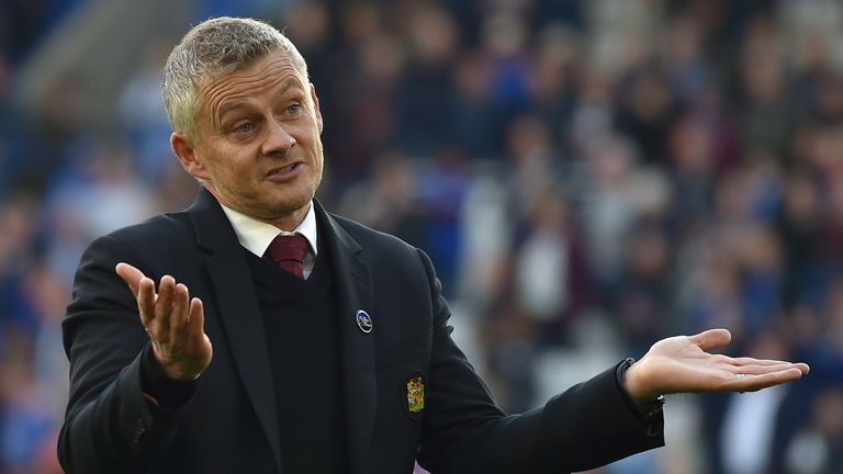 Ole Gunnar Solskjaer reacts after the 4-2 defeat to Leicester City (AP)