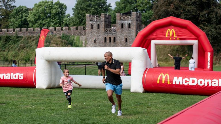 Rob Earnshaw at a McDonald's fun football event in Cardiff Castle, Cardiff, Wales, UK. September 18th 2021.