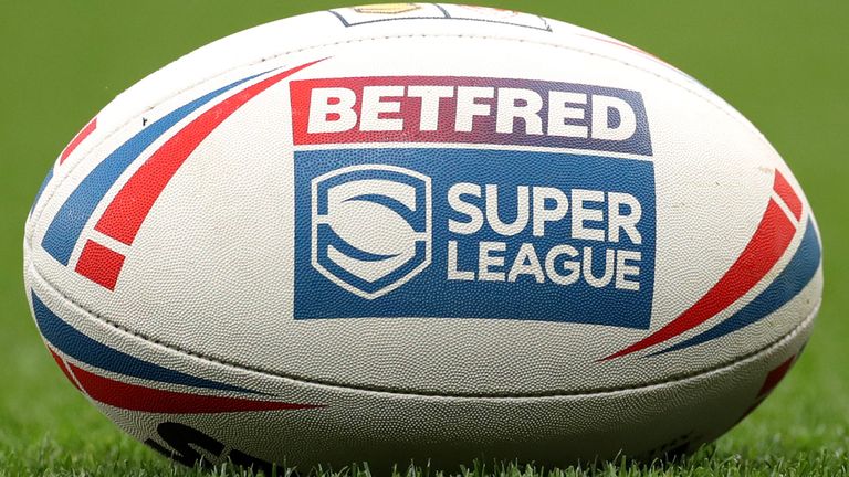 MANCHESTER, ENGLAND - OCTOBER 09: A detailed view of a Betfred Super League match ball is seen prior to the Betfred Super League Grand Final match between Catalans Dragons and St Helens at Old Trafford on October 09, 2021 in Manchester, England. (Photo by Lewis Storey/Getty Images)
