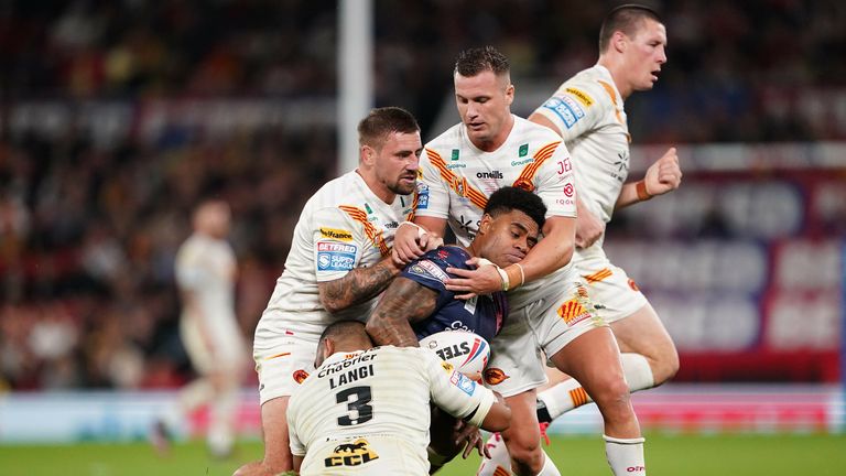 PA - Samisoni Langi in action for Catalans Dragons against St Helens in the Super League Grand Final 