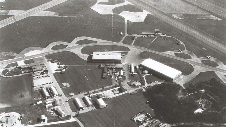 A picture of Stansted Airport in the 1950s when US troops helped to rebuild the airport (picture: Stansted Airport)