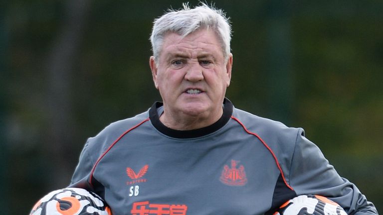 File Pic: Steve Bruce takes training at the Newcastle United's training facility