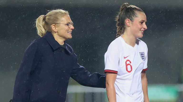 Ella Toone scored a hat-trick in England&#39;s 10-0 win in Latvia - the Lionesses have now scored 32 goals in four games under Sarina Wiegman