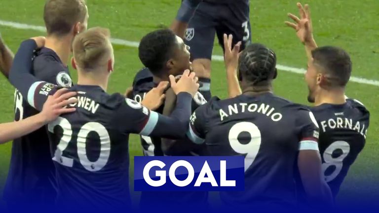 Johnson opens the scoring for West Ham at Aston Villa