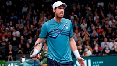 DEN Britiske SPILLEREN ANDY MURRAY returnerer ballen til den tyske spilleren DOMINIK KEOPFER under Rolex Paris Masters 1000-turneringen På Paris Accor Arena Stadium-Paris France..DOMINIK KEOPFER vant 6:4 5:7 6:7 (Kreditt Bilde: © Pierre Stevinin / ZUMA Press Wire) (Cal Sport Media via AP-Bilder)
