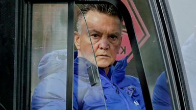 Van Gaal coaches from cart after bike accident