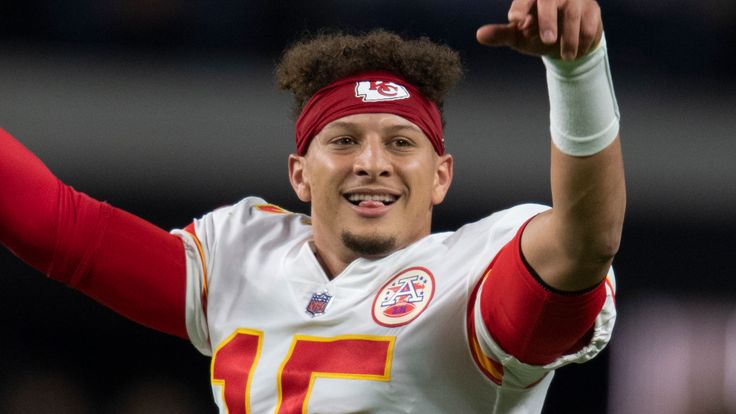 Kansas City Chiefs quarterback Patrick Mahomes (15) motions to the crowd while playing the Las Vegas Raiders during an NFL Professional Football Game Sunday, Nov. 14, 2021, in Las Vegas. (AP Photo/John McCoy)