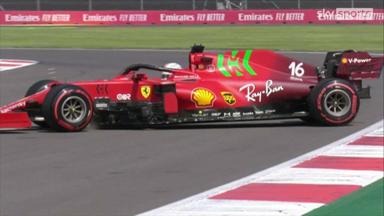 Charles Leclerc de Ferrari fait une vrille lors de la dernière séance d'essais du GP de Mexico.