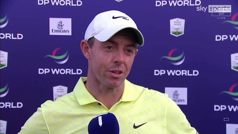 Rory McIlroy gives his verdict on carding a second-round 70 at the DP World Tour Championship and talks about losing his lead after a final-hole double-bogey. 