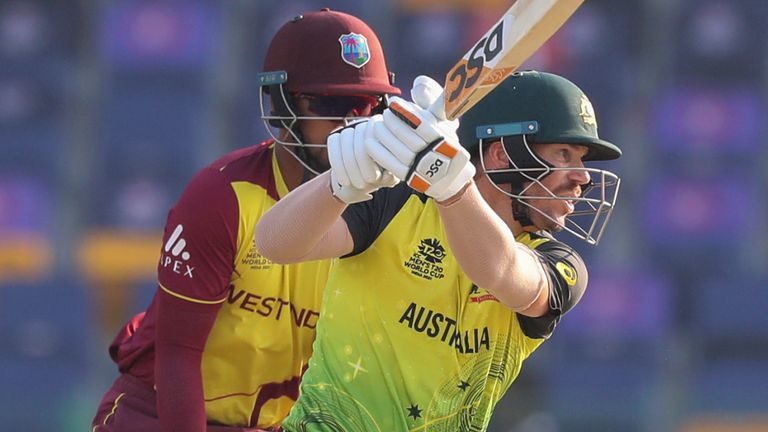 David Warner scored an unbeaten 89 as Australia chased down 158 against West Indies with 22 balls to spare