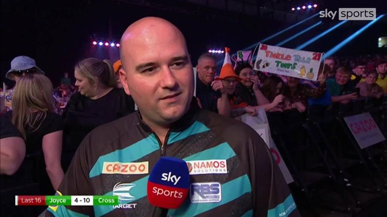 Rob Cross is into the quarter-finals of the Grand Slam of Darts after a convincing win over Ryan Joyce