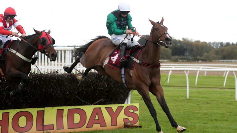 Manofthemountain ridden by Ben Jones (right) goes on to win Read Donald McCain?s Blog At Betsafe Handicap Chase at Bangor Racecourse, Wrexham.