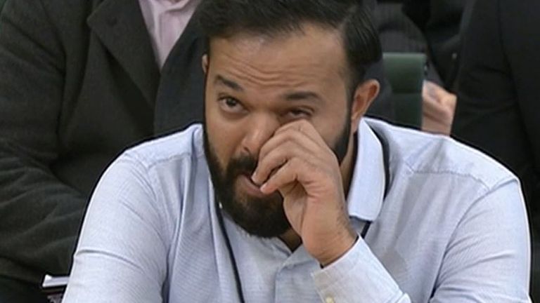 Azeem Rafiq gives an emotional testimony to select committee