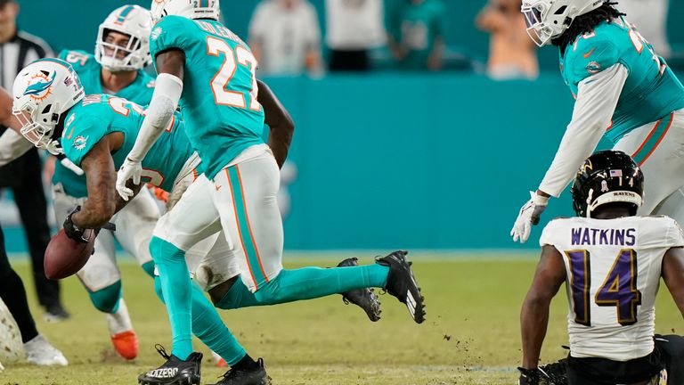 Miami&#39;s defense was relentless as the Dolphins saw off the Baltimore Ravens in Thursday&#39;s NFL action.