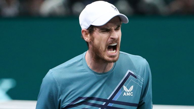 Andy Murray of Great Britain during day 1 of the Rolex Paris Masters 2021, an ATP Masters 1000 tennis tournament at Accor Arena on November 1, 2021 in Paris, France. (Photo by Jean Catuffe/Getty Images)