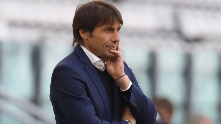 May 15, 2021, Turin, United Kingdom: Turin, Italy, 15th May 2021. Antonio Conte Head coach of Internazionale looks on during the Serie A match at Allianz Stadium, Turin. 