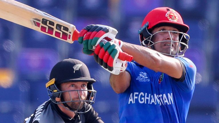 Najibullah Zadran in action for Afghanistan during the recent ICC T20 World Cup
