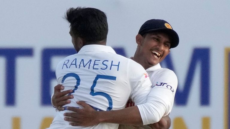 Ramesh Mendis and Praveen Jayawickrama, Sri Lanka, Test vs West Indies (AP Newsroom)